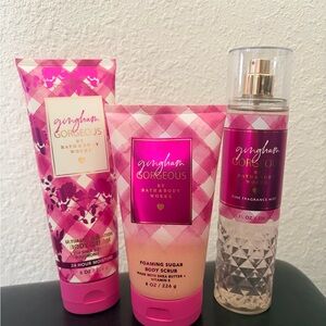 Bath & Body Works Gingham Gorgeous Pink Trio